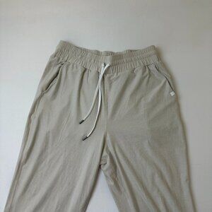 CRZ Yoga Pants Mens Medium Beige Joggers Drawstring Lightweight Athletic Lounge